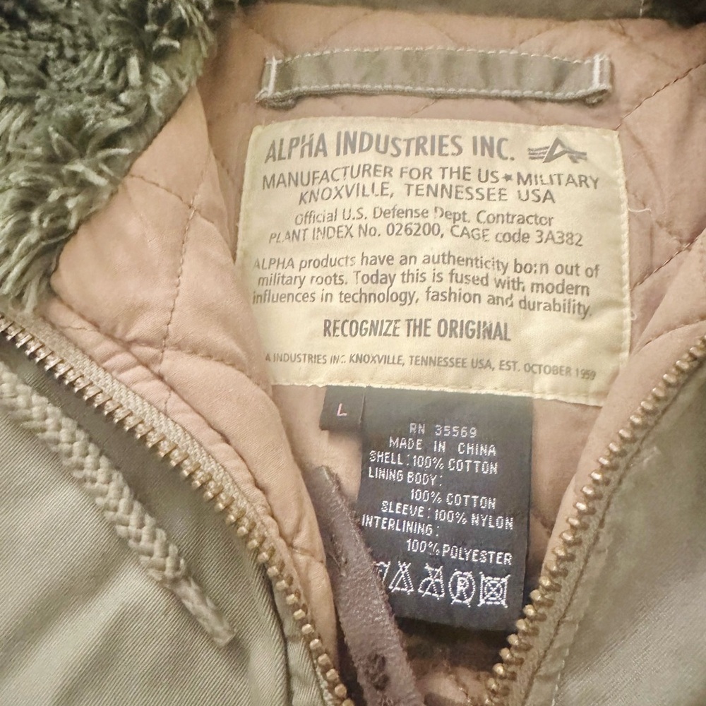 Urban Outfitters Olive Bomber Jacket with Faux Fur Hood - Picture 3 of 5